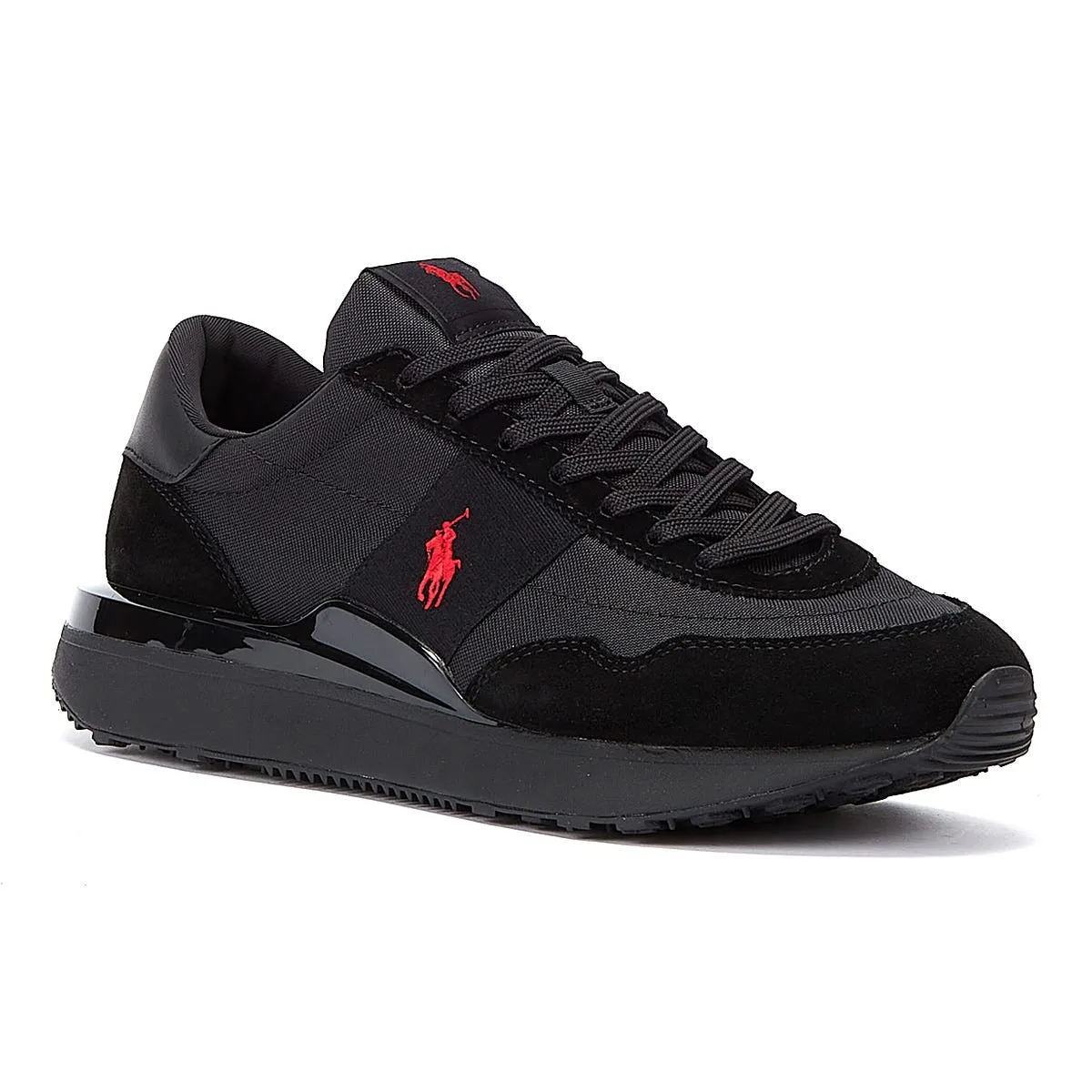 Ralph Lauren Train 89 Triple Mens Black / Red Trainers