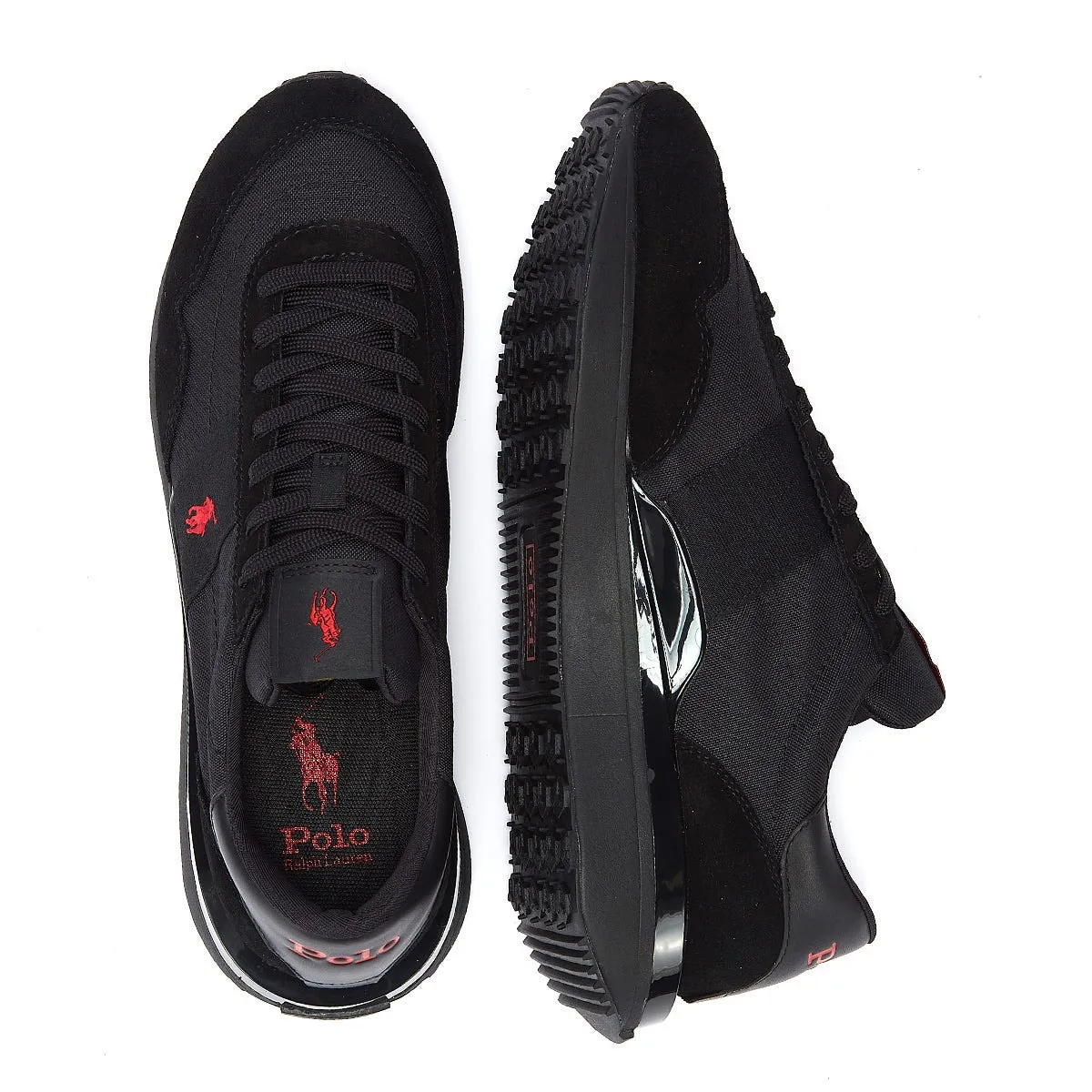 Ralph Lauren Train 89 Triple Mens Black / Red Trainers