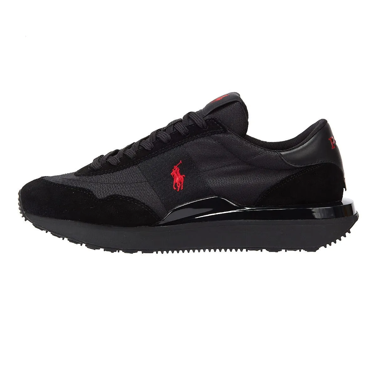 Ralph Lauren Train 89 Triple Mens Black / Red Trainers