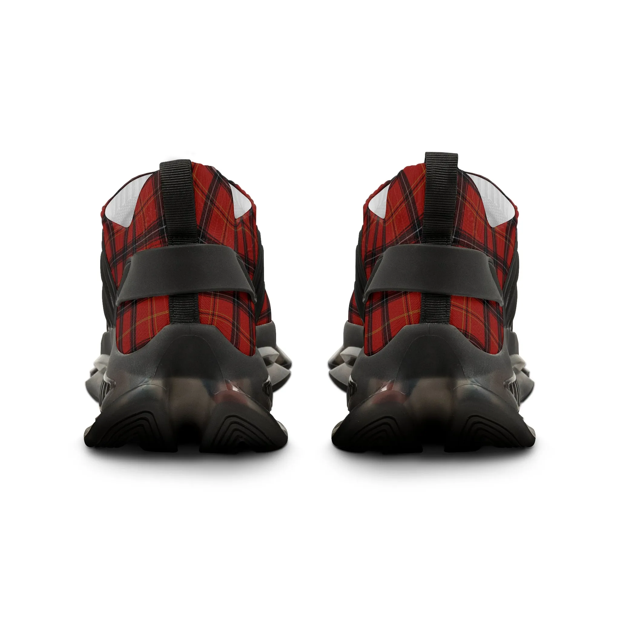 Red Plaid Men's Mesh Sneakers, Red Plaid Print Men's Sneakers Best Comfy Men's Mesh Sports Sneakers Shoes (US Size: 5-12)