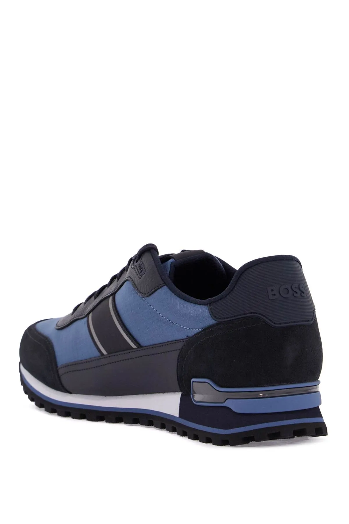Sneakers Parkour-l_runn_rsmx Blue Technical Fabric And Suede With Tank Sole