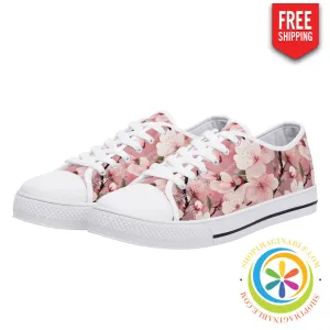 Spring Blossoms Ladies Low Top Canvas Shoes