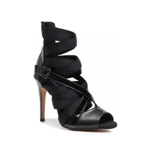 Stay Strapped - By Nicole Kirkland - Patent and Lycra Strappy Latin Dance Shoes (Street Sole)