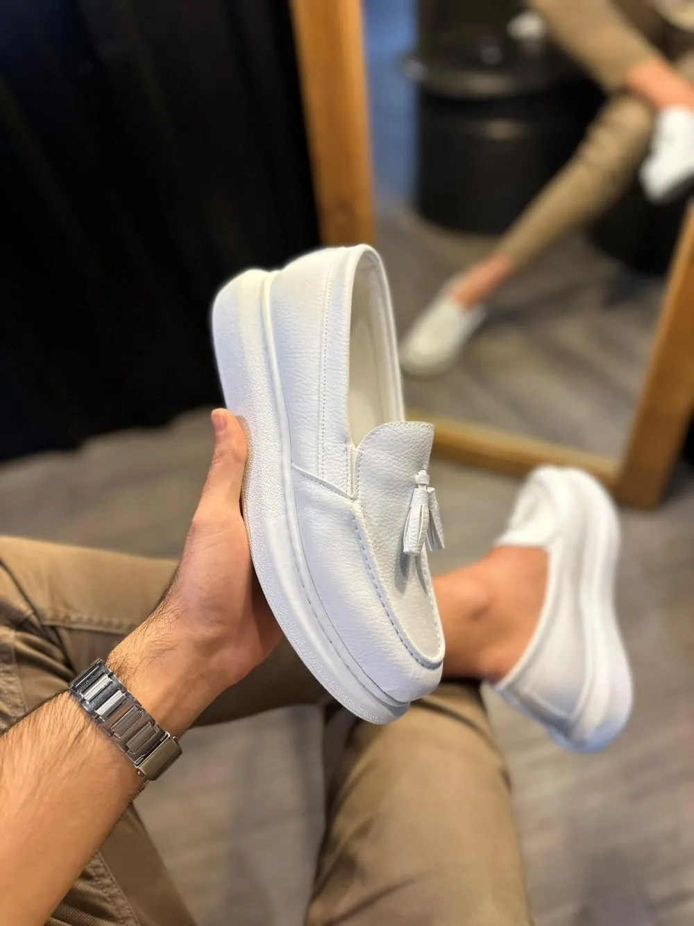 STM Men's Casual Sport Classic Shoes 818 White
