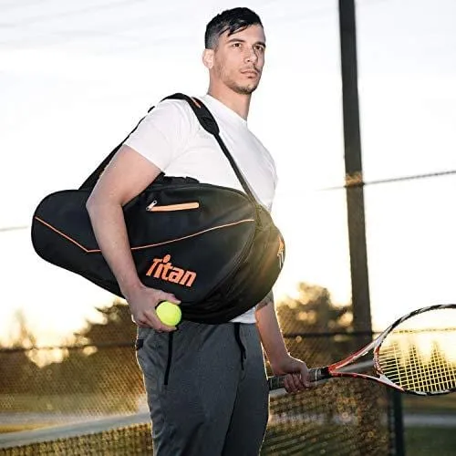 Titan Tennis Racket Bag Pro 6 Racquet | 4 Large Pockets with Padded Inner Core to Protect | Beginner, Intermediate, or Advanced | Bags Designed for Men, Women and Youth
