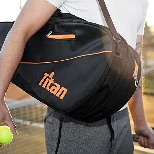 Titan Tennis Racket Bag Pro 6 Racquet | 4 Large Pockets with Padded Inner Core to Protect | Beginner, Intermediate, or Advanced | Bags Designed for Men, Women and Youth