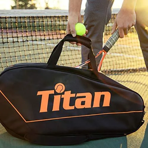 Titan Tennis Racket Bag Pro 6 Racquet | 4 Large Pockets with Padded Inner Core to Protect | Beginner, Intermediate, or Advanced | Bags Designed for Men, Women and Youth