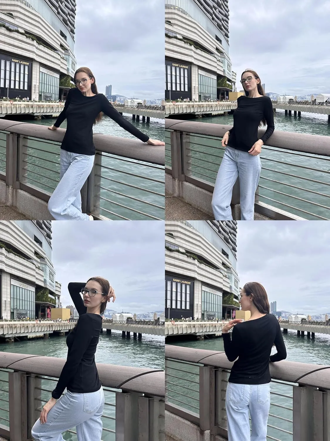 Zeagoo Women's T-Shirt Ribbed Long Sleeve Shirts (DE Only)